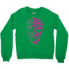 two coloured patterned skull   mens funny Crewneck Sweatshirt