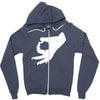 finger symbol Zipper Hoodie