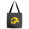 beach silhouette birds sand sunset Tote Bags