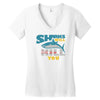 sharks will kill you Women's V-Neck T-Shirt