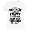 Super Cool Pawpaw Of A Freaking Awesome Grandson Ladies Fitted T-Shirt