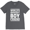 world's okayest boyfriend couple love funny V-Neck Tee