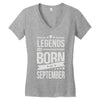 legends are born in september Women's V-Neck T-Shirt