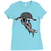 zombie eating brains Ladies Fitted T-Shirt
