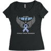 my hero is now my angel stomach cancer awareness Women's Triblend Scoop T-shirt