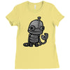 sad robot Ladies Fitted T-Shirt