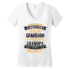 Super Cool Grandson Of A Freaking Awesome Grandpa Women's V-Neck T-Shirt