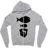 big fish little fish cardboard box   music t shirt Zipper Hoodie