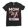 Mom Wife Veteran - Veterans Day T-Shirt Gifts Ladies Fitted T-Shirt