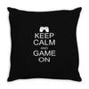 keep calm and game on Throw Pillow