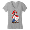 mario licking toad Women's V-Neck T-Shirt
