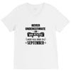 never underestimate an old man who was born in september V-Neck Tee