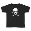 biker pirate skull bones swords Toddler T-shirt