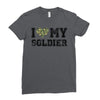 i love my soldier regular camouflage Ladies Fitted T-Shirt