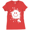 mud splatter smiley face smile forrest gump movie Ladies Fitted T-Shirt