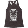Never Underestimate Dog Rescuer Who Was Born June Racerback Tank
