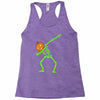 pumpkin skeleton dabbing Racerback Tank