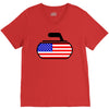 usa curling V-Neck Tee