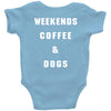 weekends coffe and dogs white back Baby Bodysuit