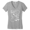 bicycle cyclopath bike hobby exploded Women's V-Neck T-Shirt