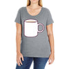 glass and coffee Ladies Curvy T-Shirt