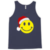 smiley face wears santa hat merry christmas Tank Top