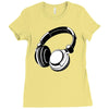 headphones black humor Ladies Fitted T-Shirt