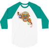 women's sugar skull purple 3/4 Sleeve Shirt