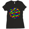 funny girly colorful patterns mustaches Ladies Fitted T-Shirt