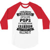 Super Cool Pops Of A Freaking Awesome Grandson 3/4 Sleeve Shirt