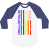 rainbow american flag 3/4 Sleeve Shirt
