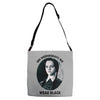 on wednesdays we wear black Adjustable Strap Totes