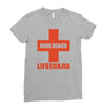 nude beach   lifeguard Ladies Fitted T-Shirt