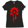 world of warcraft mists of pandaria horde Ladies Fitted T-Shirt