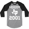 legends are born in 2001 hoodie 9 3/4 Sleeve Shirt