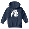 girl power white logo Youth Hoodie