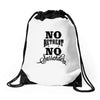 no retreat, no surrender. Drawstring Bags