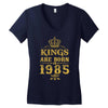 kings are born in 1985 Women's V-Neck T-Shirt