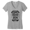 Super Cool Mommy Of A Freaking Awesome Son Women's V-Neck T-Shirt