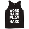 work out play hard funny Tank Top