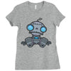 sad robot Ladies Fitted T-Shirt
