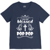 I Am One Blessed Pop Pop V-Neck Tee