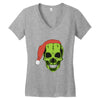 santa clous skeleton Women's V-Neck T-Shirt