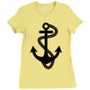 anchor sailor t shirt fashion cross top tee nautical tshirt retro tatt Ladies Fitted T-Shirt