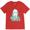 scream floral V-Neck Tee