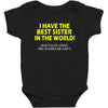 best sister crazy scarry Baby Bodysuit