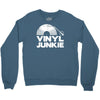 vinyl junkie white logo Crewneck Sweatshirt