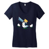 mighty hero atop a chicken Women's V-Neck T-Shirt