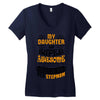 My Daughter Is Super Awesome Her Stepmom Women's V-Neck T-Shirt