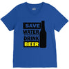 save water drink beer (2) V-Neck Tee